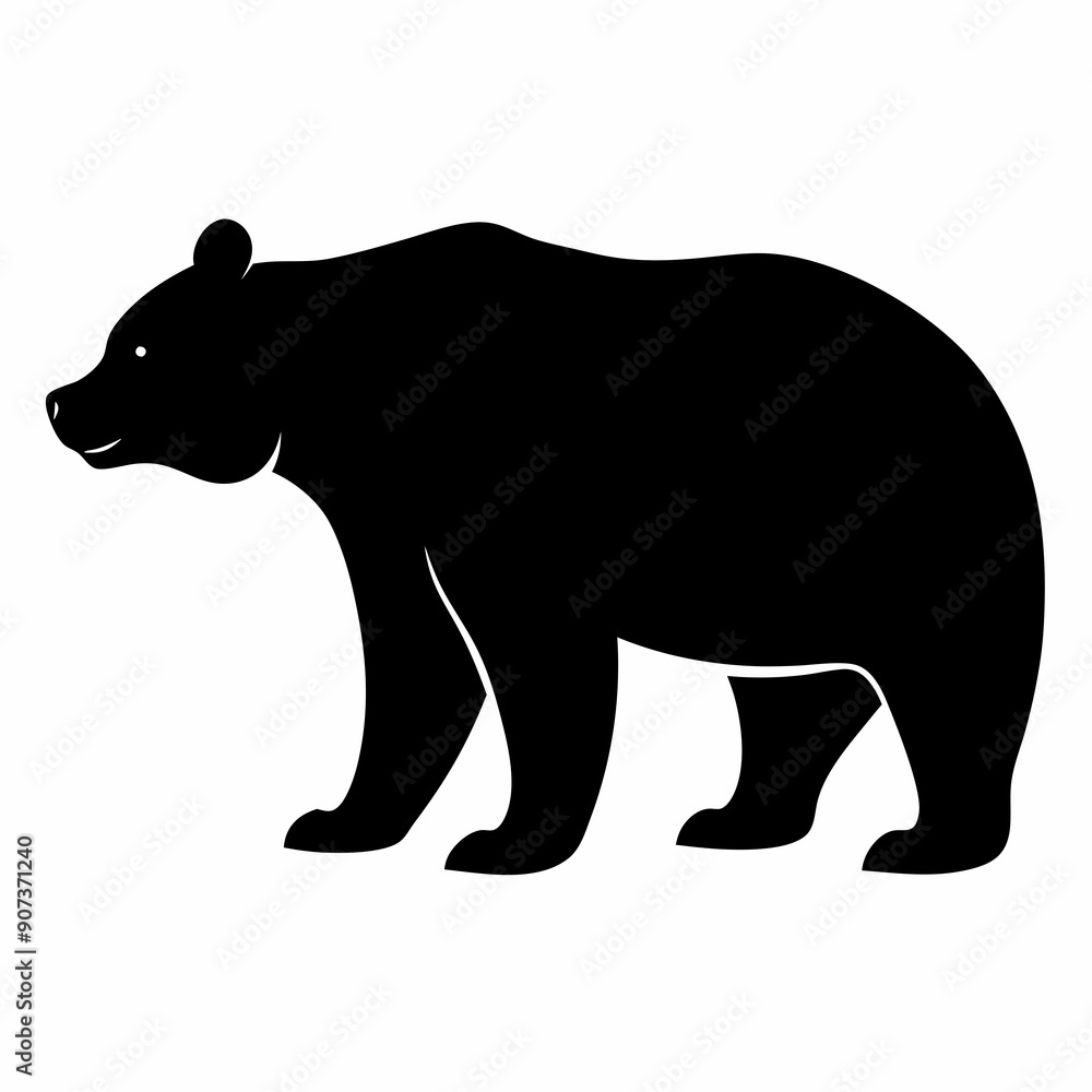 Fototapeta premium silhouette of bear, bear vector illustration, pet vector art, bears silhouette, animal vector icon, eps, bear head