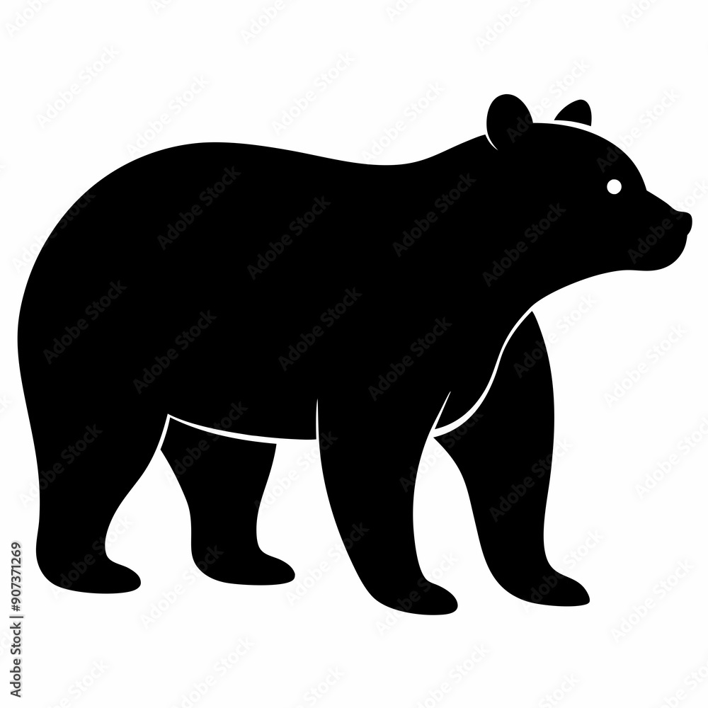 Obraz premium silhouette of bear, bear vector illustration, pet vector art, bears silhouette, animal vector icon, eps, bear head