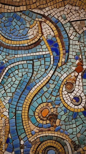 Intricate mosaic tile texture