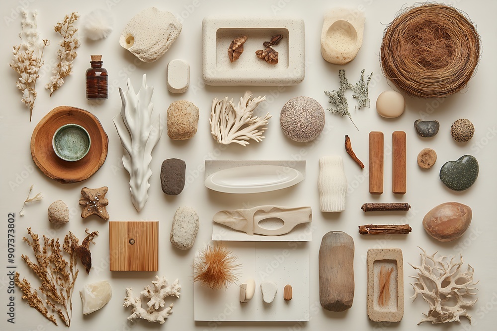 Abstract composition with natural textures, organic shapes, and earthy tones. Abstract composition with natural textures, organic shapes, and earthy tones.