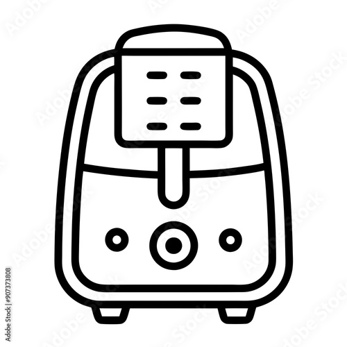 Air fryer line icon silhouette vector illustration