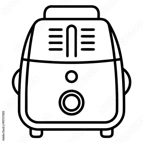 Air fryer line icon silhouette vector illustration