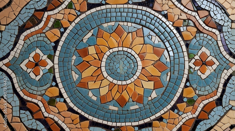 Intricate mosaic tile texture Intricate mosaic tile texture