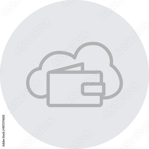 Ewallet Vector Line Grey Circle Grey