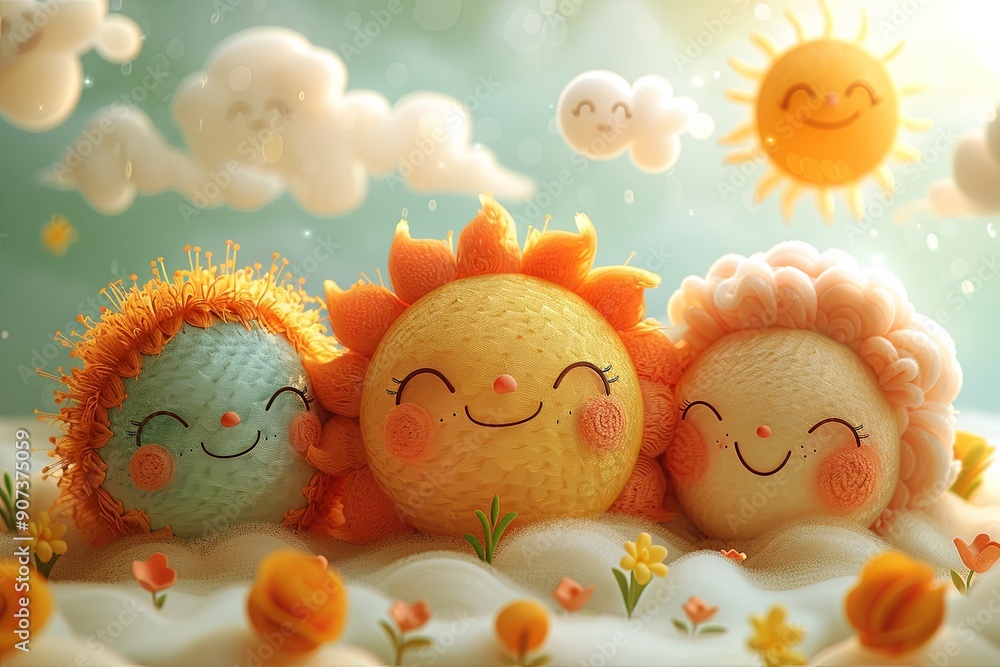 The sun is smiling. The concept of children's book illustration. Sun. Children's sleep, rest, psychology, development The sun is smiling. The concept of children's book illustration. Sun. Children's sleep, rest, psychology, development