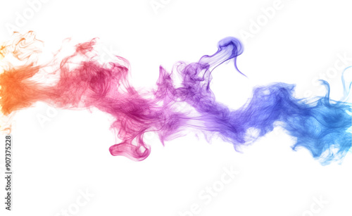 Colored smoke explodes isolated on transparent background.