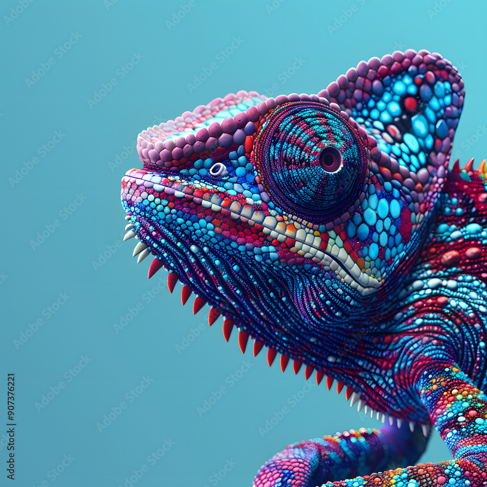 Captivating 3D Chameleon with Vibrant Colors Captivating 3D Chameleon with Vibrant Colors