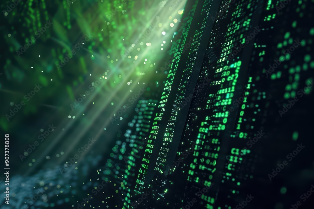 An ultramodern, supernatural scene, intricate data mining algorithms uncover hidden patterns in a vast digital landscape An ultramodern, supernatural scene, intricate data mining algorithms uncover hidden patterns in a vast digital landscape