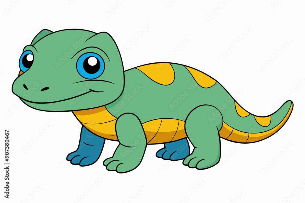 Kawaii Komodo dragon vector illustration Kawaii Komodo dragon vector illustration