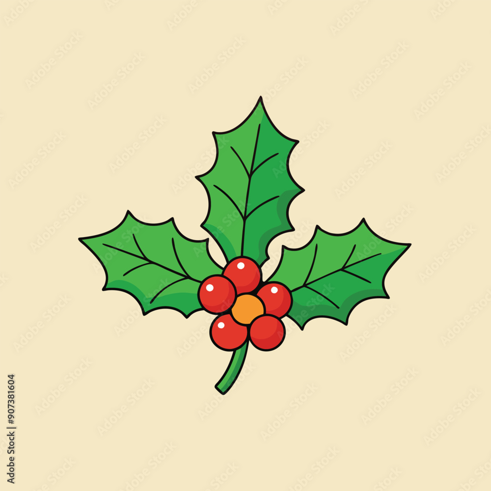 Holly cartoon and clipart vector art illustration for Christmas Day, perfect for festive decor. Holly cartoon and clipart vector art illustration for Christmas Day, perfect for festive decor.
