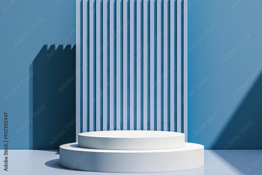Obraz premium The backdrop culminates in a hightech podium