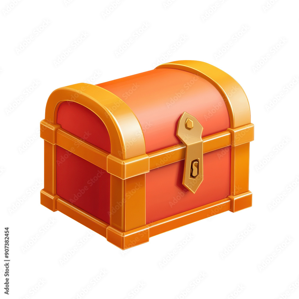 A vibrant, golden-accented treasure chest, ideal for storytelling and adventure themes in illustrations or games. A vibrant, golden-accented treasure chest, ideal for storytelling and adventure themes in illustrations or games.