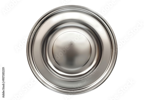 silver metal plate isolated on transparent background.