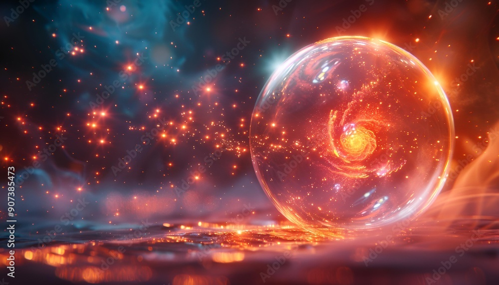 Bubble with a Spiraling Pattern Inside Bubble with a Spiraling Pattern Inside