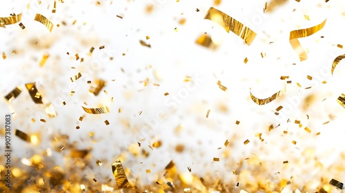 gold ribbin confetti background