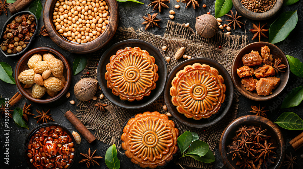 moon cake mid autumn Chinese traditional festival background moon cake mid autumn Chinese traditional festival background