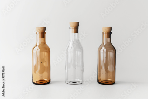 Wallpaper Mural Empty transparent bottle mockup, isolated on  white background Torontodigital.ca