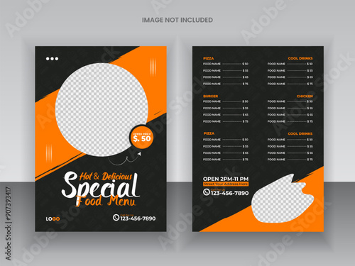 Healthy Restaurant Food Menu Design Template healthy food flyer and restaurant menu card design and bifold brochure design template