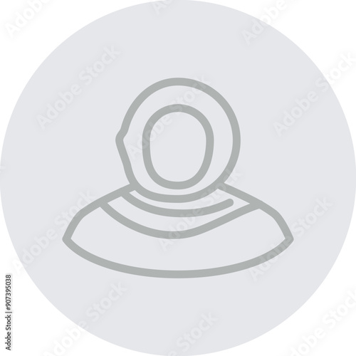 traditional arabic dress woman Vector Line Grey Circle Grey