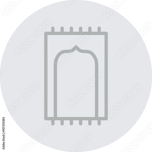 prayer mat Vector Line Grey Circle Grey