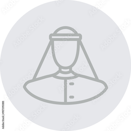 traditional arabic dress man Vector Line Grey Circle Grey