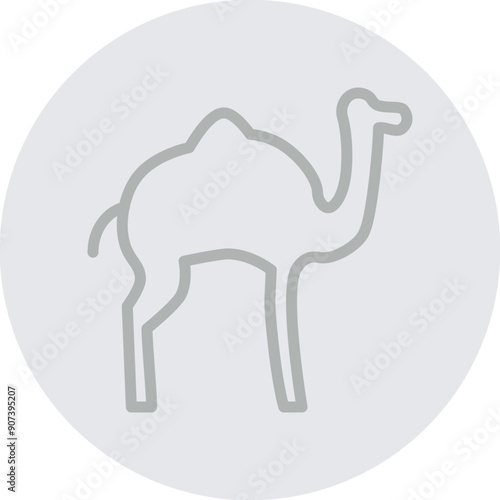 camel Vector Line Grey Circle Grey