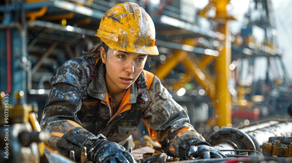 Worker in Industrial Setting Engaged in Maintenance Tasks During Daylight in a Construction Zone. Generative AI Worker in Industrial Setting Engaged in Maintenance Tasks During Daylight in a Construction Zone. Generative AI