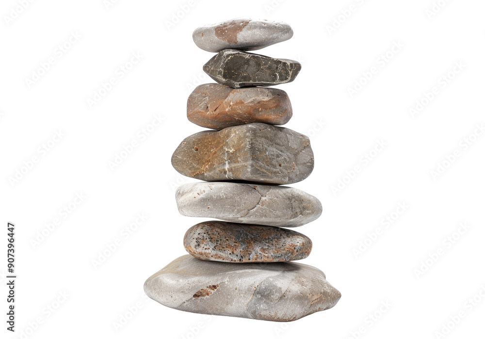 stack of rocks isolated on transparent background. stack of rocks isolated on transparent background.