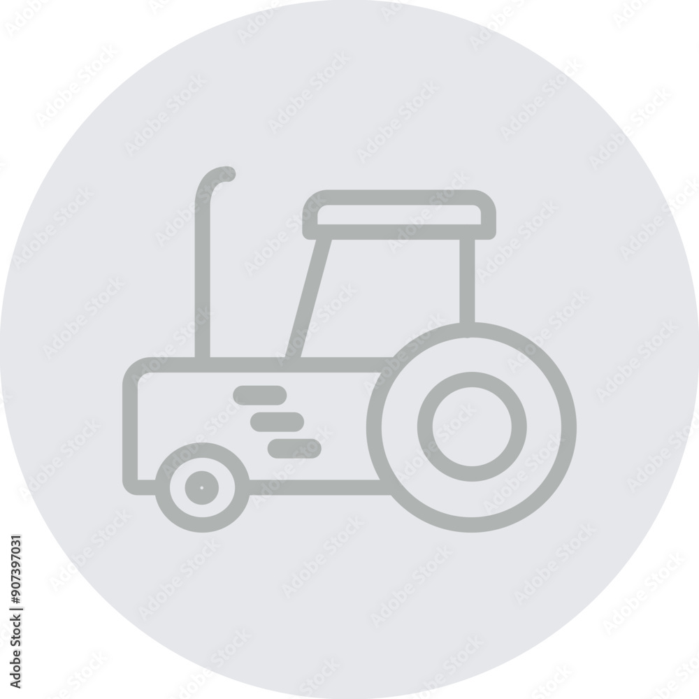 Tractor Vector Line Grey Circle Grey Tractor Vector Line Grey Circle Grey