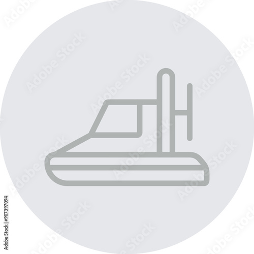 Bilde på lerret Hovercraft Vector Line Grey Circle Grey