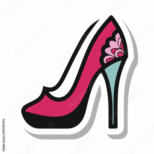 sticker design of A pair of high heels 