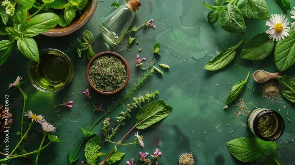 Herbal medicine brochure template with Nunito fonts Herbal medicine brochure template with Nunito fonts