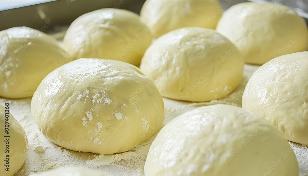 Close Up of Freshly Made Dough Balls Ready for Baking Close Up of Freshly Made Dough Balls Ready for Baking