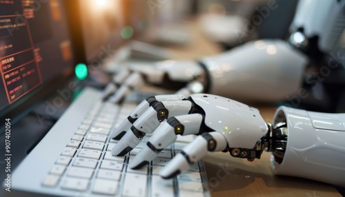 Robotic Hand Typing on a Laptop Keyboard