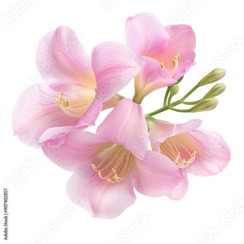 Beautiful Botanical Flower Close-Up with Soft Pink Petals and Delicate Details in Full Bloom