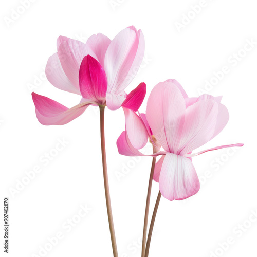 Beautiful Pink and White Botanical Flower Close-Up on Black Background - Perfect for Nature and Floral-Themed Projects