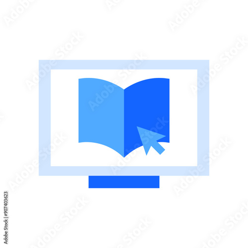 Online Book Store Flat Vector Icon
