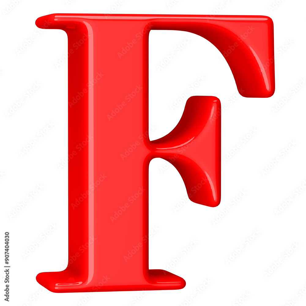 Red 3D Font Letter F Red 3D Font Letter F
