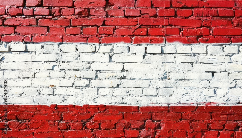Red And White Painted Brick Wall Red And White Painted Brick Wall