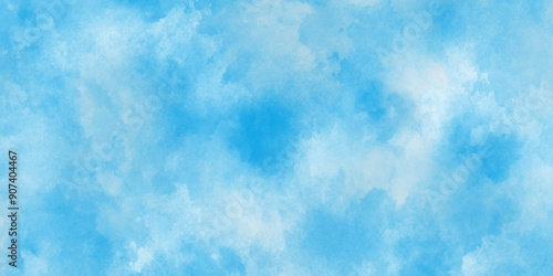 Luxury abstract light blue watercolor texture background,Hand painted abstract soft sky blue watercolor sky and clouds,Light blue watercolor paper texture background with splashes.