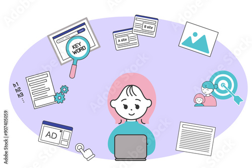 ブログ作業をする女性のイメージ