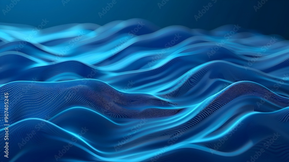 Obraz premium Stylish Fluid Motion Abstract with Vibrant Gradient Waves and Ripples