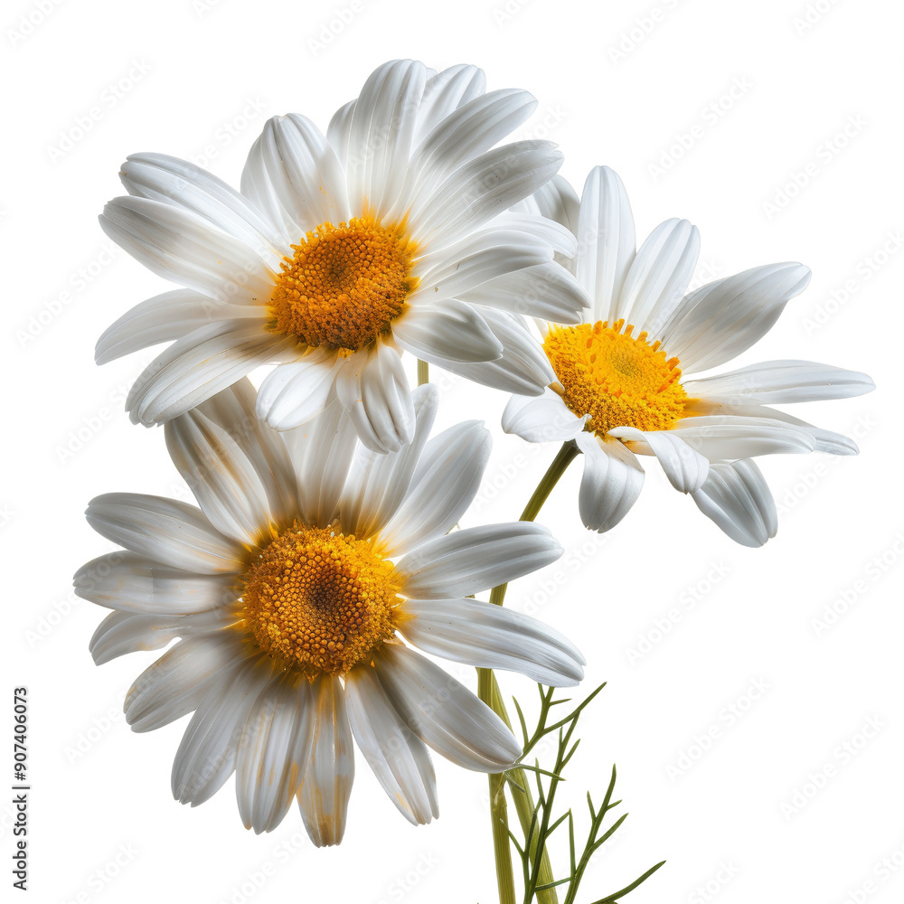 Obraz premium Beautiful White Daisies in Bloom - High-Resolution Botanical Stock Photo for Nature and Floral Enthusiasts