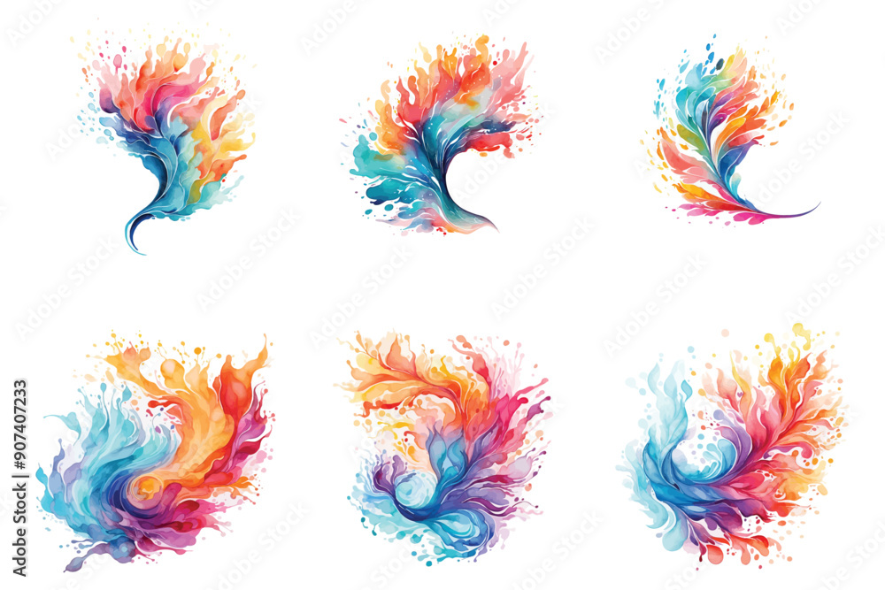 Watercolor splatter logo design Watercolor splatter logo design