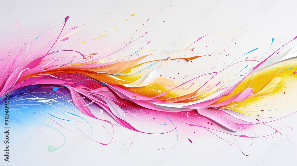 Fototapeta premium Vibrant Abstract Painting with Impressionistic Color Strokes and Texture