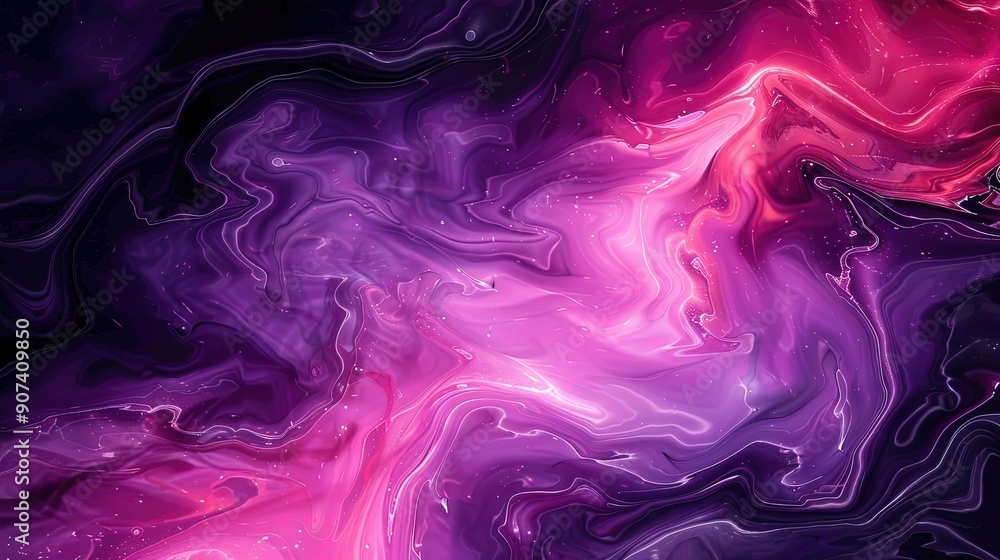 Obraz premium Abstract Digital Artwork Depicting Cosmic Nebulae, Galaxies, and Stars