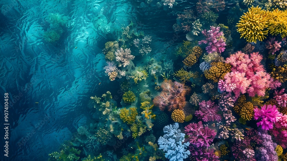 Vibrant Underwater Coral Reef Captured Through Pellucid Waters Vibrant Underwater Coral Reef Captured Through Pellucid Waters
