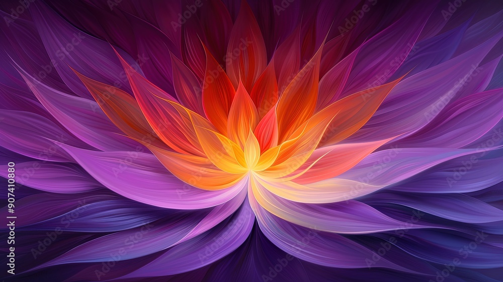 Vibrant Yellow Center with Purple Petal Design Vibrant Yellow Center with Purple Petal Design