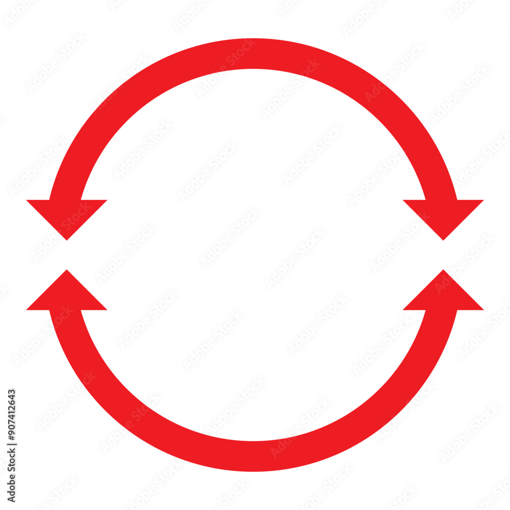 Semicircular double arrows rotate. Following each other in a circle. Two simple arrows in circular motion. Vector illustration. EPS 10/AI Semicircular double arrows rotate. Following each other in a circle. Two simple arrows in circular motion. Vector illustration. EPS 10/AI