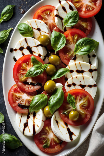 Caprese salad, Tomato mozzarella, generated by artificial intelligence